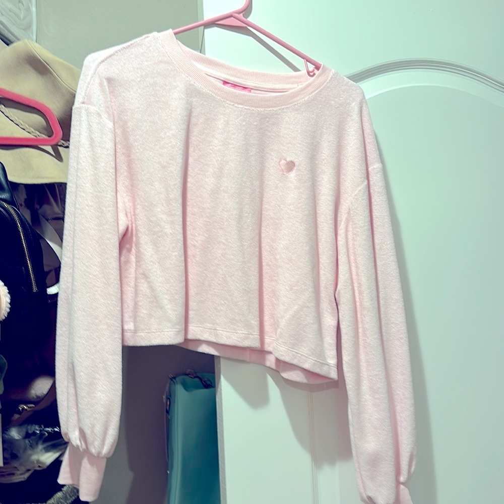 Stoney Clover Lane x Target heart cropped sweatshirt- terry
